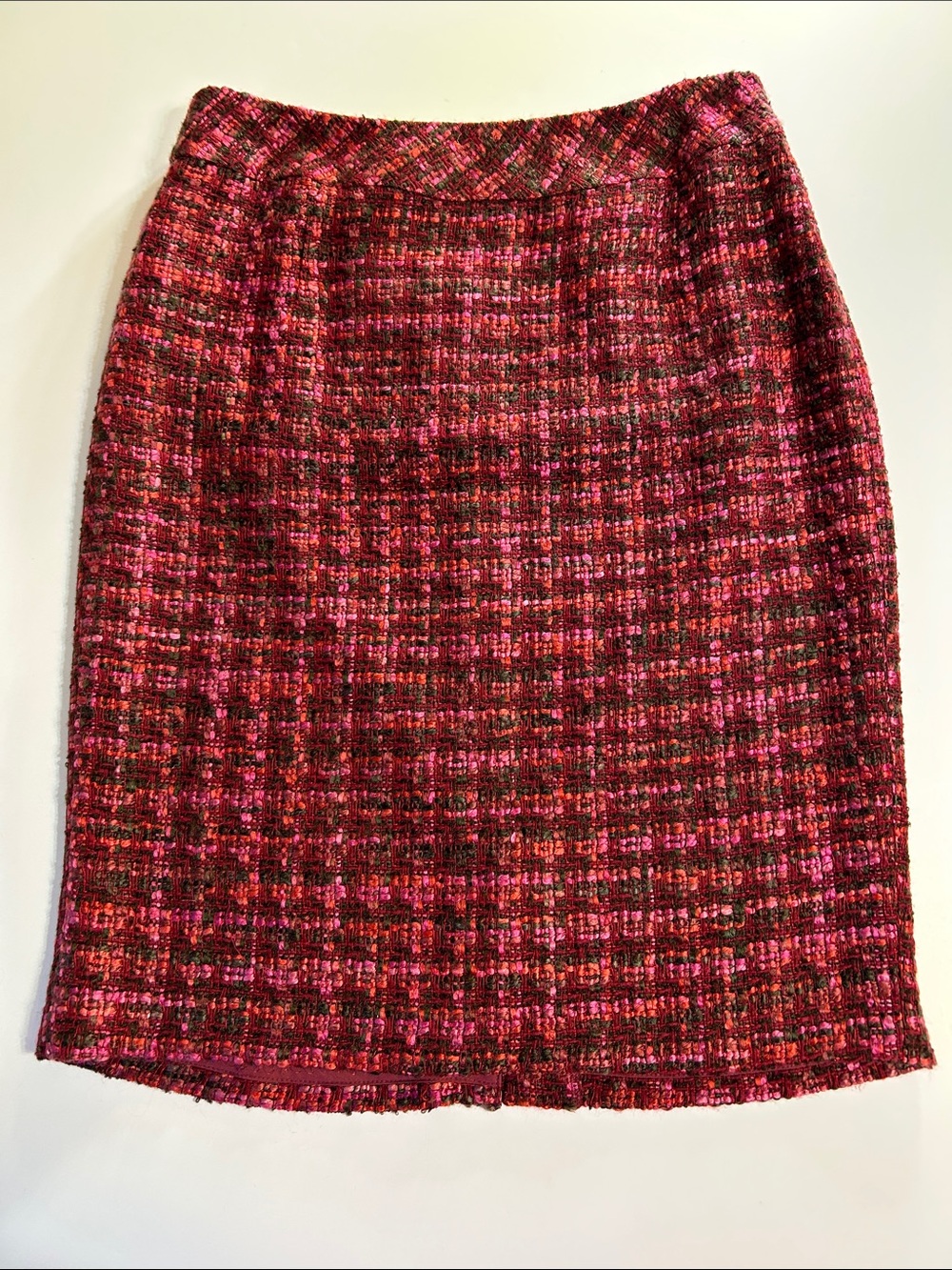 Coldwater Creek Pink Multi-Tone Tweed Pencil Skirt size 10 working girl career